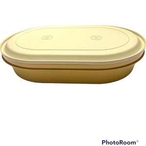 Vintage Harvest Gold 2 Piece Tupperware Set